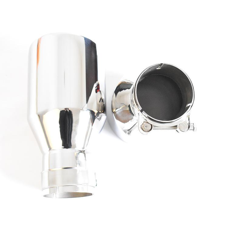1PCS Double Wall Flat Thickness 1.2mm Stainless Steel Vehicle Refitting Universal Exhaust Tip Muffler Tail Throat Modification