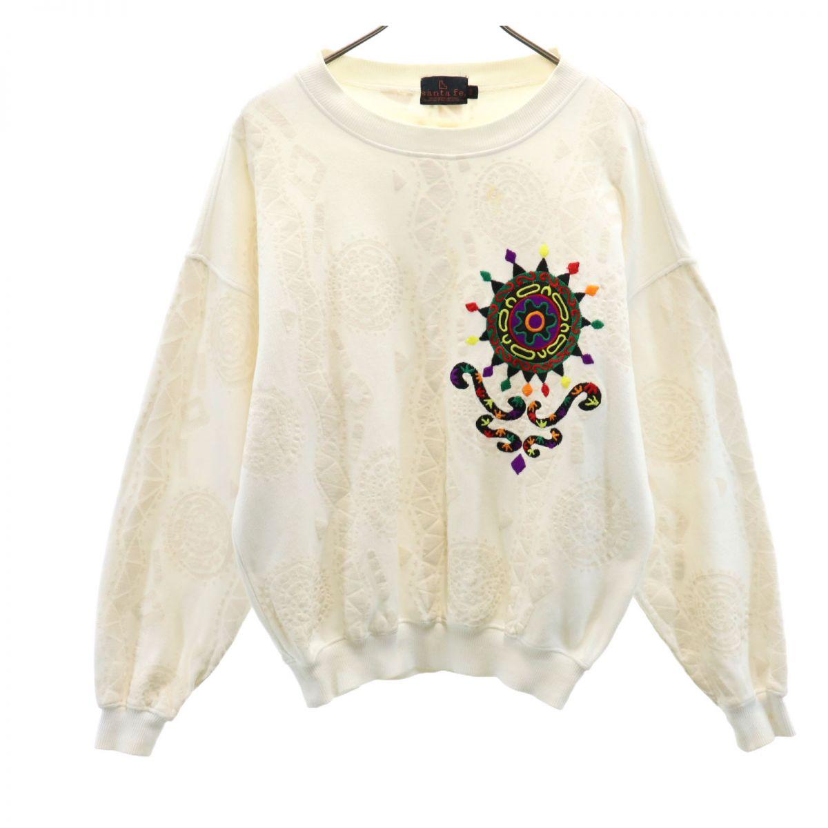 

santa fe сделано в Японии Комбинезон ручка Тренировочная кофта с длинным рукавом 3 Белая система Мужская Б/У