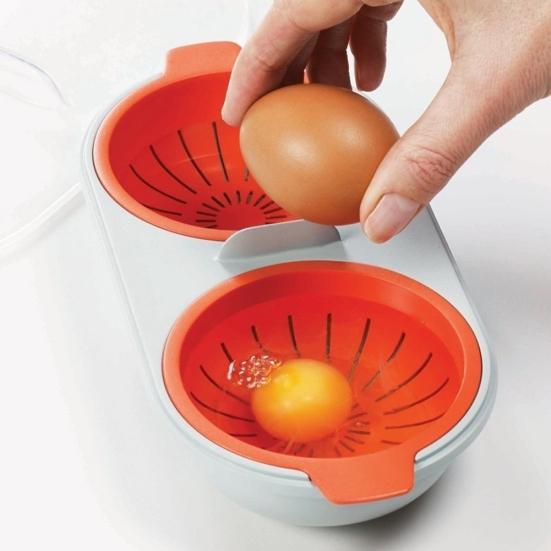Double-layer Microwave Mini Egg Poacher Steamer Breakfast Cooker Boiler Cup