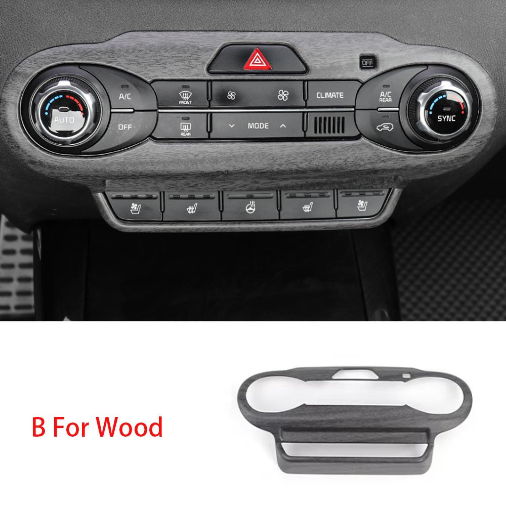 For Kia Sorento 2014- Carbon Fiber Air Conditioning Adjustment Cover Trim Interior Accessories LHD
