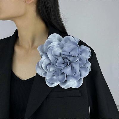 Spilla Fiore Grande Colorata Tessuto Raso Spilla Fiore Francese Fatta a Mano Pin Decorativi per Tailleur Maglione Cappotto Spille