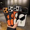 For Magsafe Plating Lens Protection Phone Case for IPhone 17 Pro 16 15 14 13 12 Pro Max Color Collision Leather Magnetic Cover