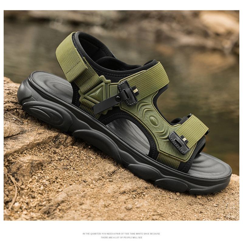 Sandali da uomo con cinturino regolabile, suola spessa, antiscivolo, per esterni, casual, traspiranti, scarpe estive