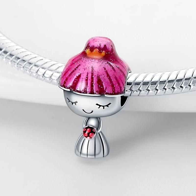 Copper Boy Girl Couple Lovers Beads Charms Zirconium Dangle Fit Original Bracelet Charms Jewelry Women Diy