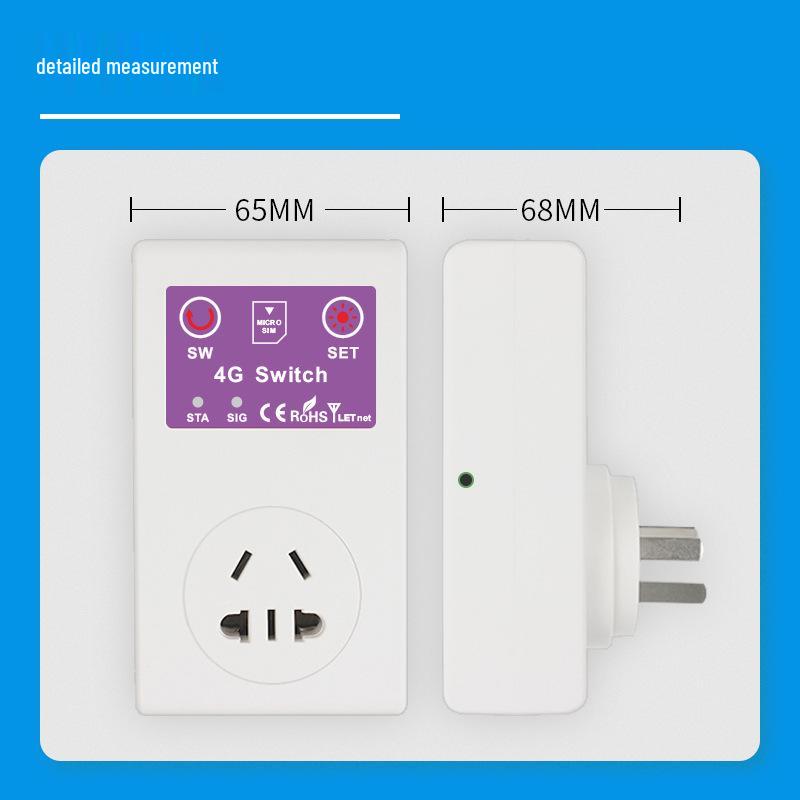 Smart 4G Socket for Water Pump & AC Control, 16A High-Power, Temperature API & App-Controlled