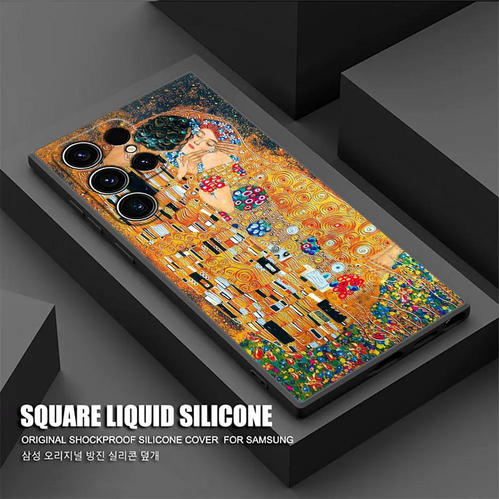 Phone Case For Samsung Galaxy S24 Ultra Cases S23 S21 S20 FE S22 Plus Note 20 10 Cover Kiss by Gustav Klimt Golden Freya's Tears