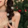 Snowflake Shape Hair Clip With Festival Charm Winter Christmas New Year Gift For Women Girl Holiday Theme Party 10PCS