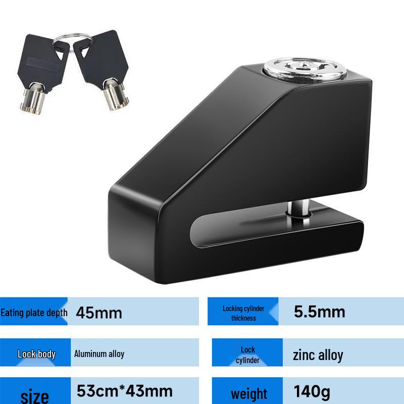 Universal Disc Brake Anti-theft Lock for Motorcycles & Bicycles with Forged Alloy Steel & Copper Lock Cylinder