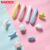 NAIERDI Children Room Ceramic Single Round Wardrobe Handle Kitchen Garden Door Handle Cabinet Handle Cartoon Furniture Handles