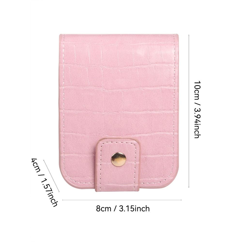 Fashion Alligator Pattern Lipstick Bag PU Leather Mini Makeup Bag with Mirror Portable Lipstick Protective Cover for Women Girls