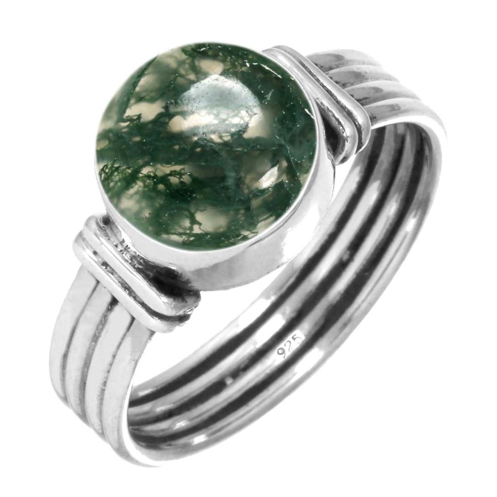 925 Sterlingsilber Ring Damen Edelstein Handgefertigter Schmuck Muttertagsgeschenk Mookait Montana Achat Moosachat Stachelige Auster Rhodonit Shivaauge Vintage