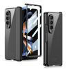 Plating Transparent Magnet Case For Samsung Galaxy Fold4 Z Fold 4 Cover Magnetic Hinge Front Film Phone Cover Hard Plastic Capa