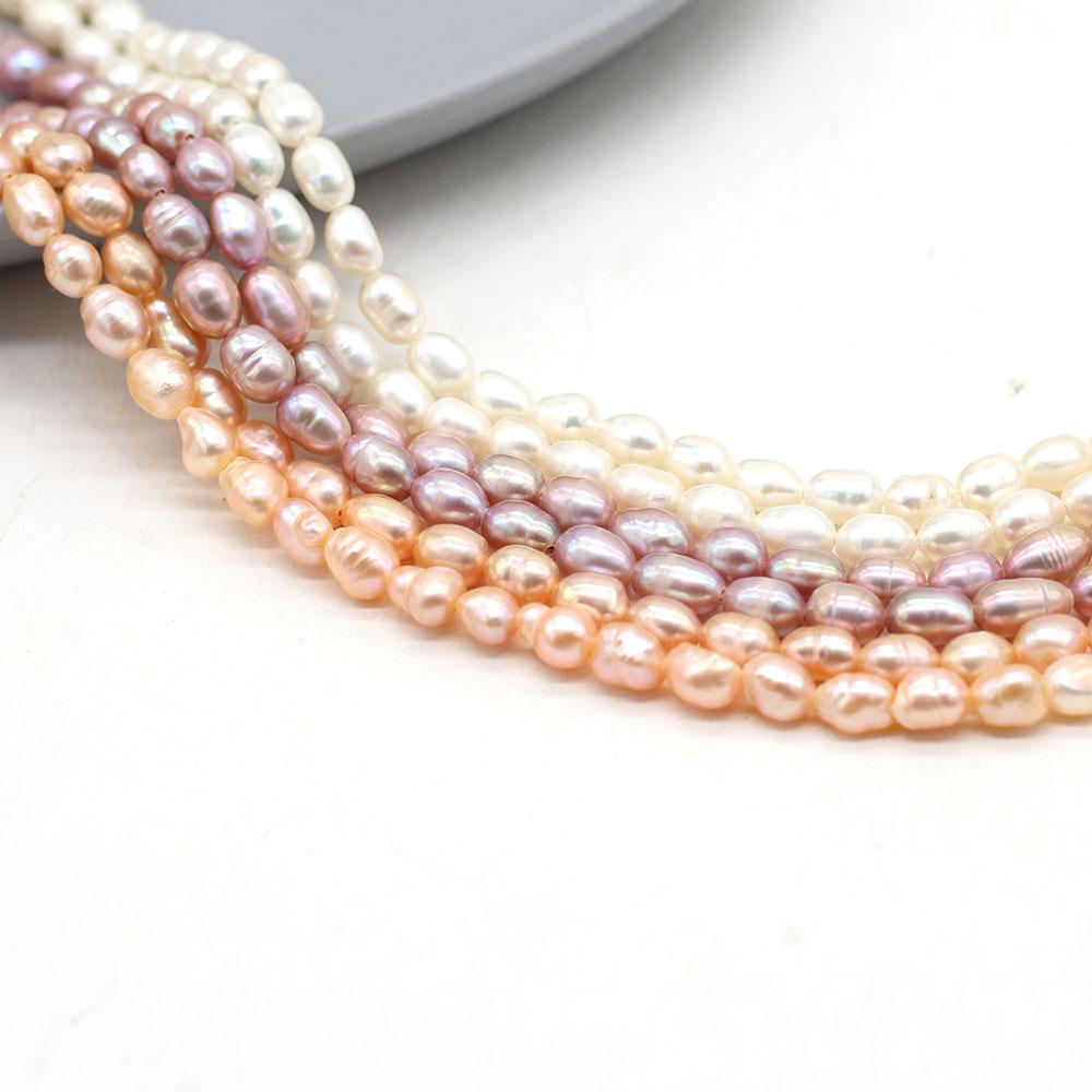 1String, Boho Natural Freshwater Pearls, Rice-shaped Pearl Beads, 4-5 Mm, for DIY Necklace Bracelet, Jewelry Making, Birthday Party Crafts, 36cm