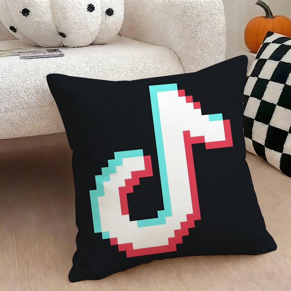 Cool TTiktok Cushion Cover Natural Linen Double Sided Print Throw Pillow Case for Sofa Couch Home Decor