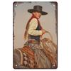 Vintage Cowgirl Metallschild Retro Westlich Reiten Zitat Blechschild für Heimbar Bauernhaus Dekoration Das Leben ist Hart Spirituell Wi