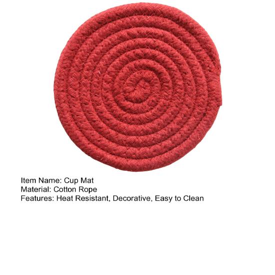 Cup Mat Protective No Insulation Odor Cotton Dining Rope Kitchen Room Place Mat Home