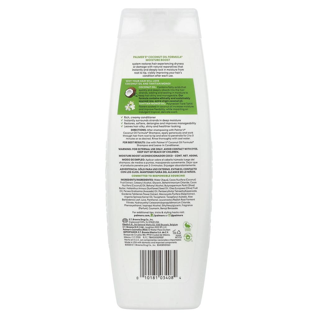 Palmer's Coconut Oil Formula® with Vitamin E, Moisture Boost Conditioner, 400 Ml (13.5 Fl Oz)