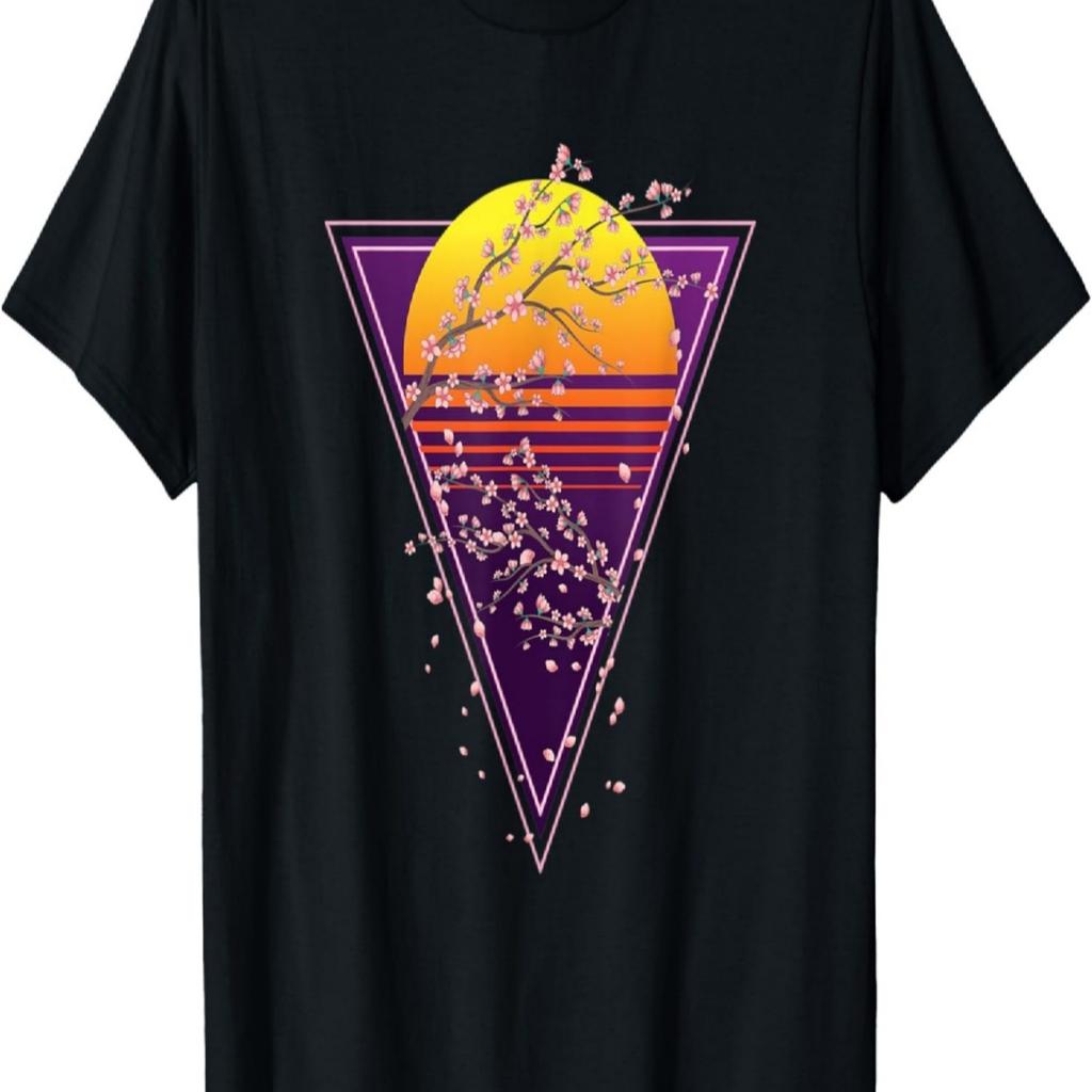 Sakura Synthwave Flower Vaporwave Cherry Blossom T-Shirt
