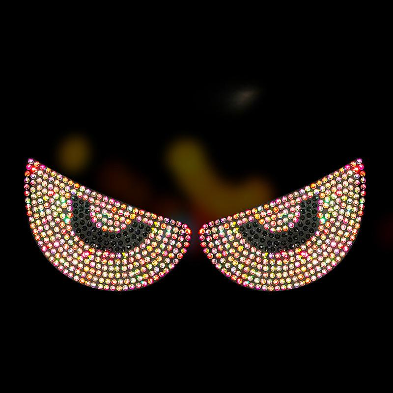 

2 шт., наклейки с изображением глаз дьявола и бриллиантов на кузове автомобиля, наклейка на автомобильные аксессуары для кузова автомобиля, наклейка на лобовое стекло для женщин