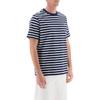 A.P.C. Striped Crew Neck Fitted Short Sleeve T-Shirt Men Tops Blue COGWT-H26343-IAK