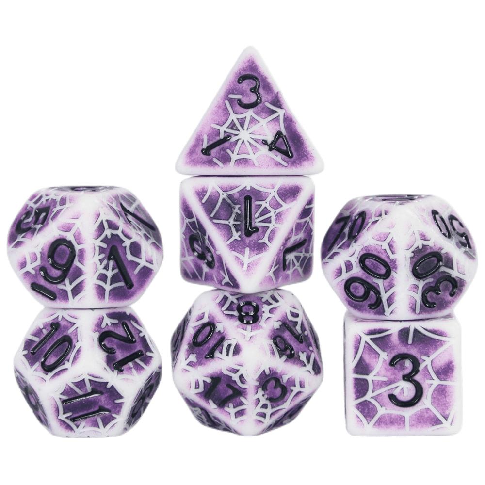7pcs Dice Set D&D Spider Web Polyhedral DND Dice for DND TRPG Games