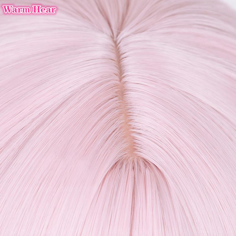 Anime Synthetic Hair Akiyama Mizuki Cosplay Wig Long 45cm Light Pink Curly Wig Heat Resistant Hair Halloween Party Woman Wigs