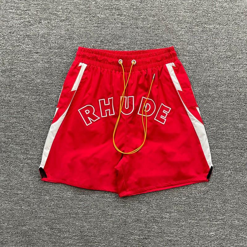 Pantaloni scurți casual sport cu litere brodate stil RHUDE Unisex Streetwear Short de plajă