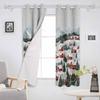 Christmas And Winter Snowflake Town Blackout Curtains For Living Room Bedroom Window Treatment Blinds Drapes Kitchen Curtains