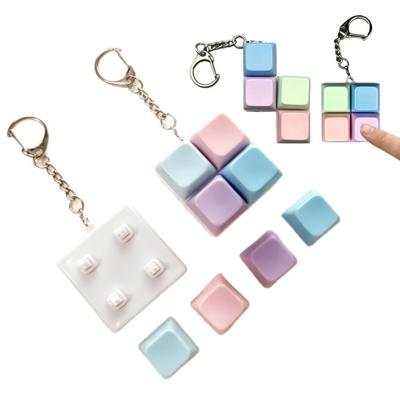 Barevná hračka Klávesnice Clicker Mechanické Tlačítko Klávesnice Fidget Klíčenka Kreativní Decompresní Hračka