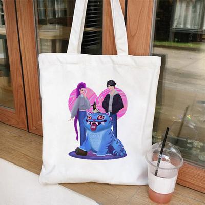 Vendita calda KPOP Demon Hunter Girls Stampa Cartoon Borsa in Tela Monospalla Borsa a Mano Borsa per la Spesa