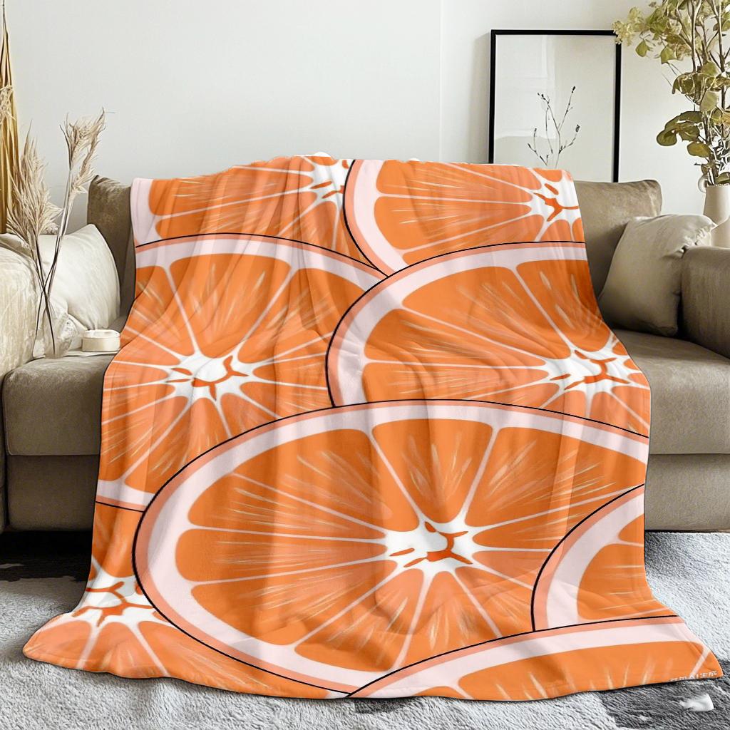 Fruits Oranges Lemons Grapefruits  Printed Blanket Soft Fleece Warm Flannel Life Throw Blankets for Sofa Bedding Quilt