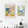 La Dolce Vita Limone Poster Stampe Retro Spritz Pittura su Tela Santorini Italia Viaggio Arte da Parete per Stanza Caffè Decorazione Quadro
