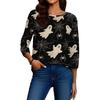 Women's Fashion Casual Round Neck Printed 3/4 T-shirt Top