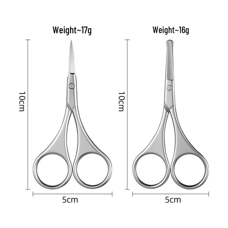 Stainless Steel Curved Nose Hair Scissors for Men & Women, also Perfect for Eyelash and Eyebrow Trimming.