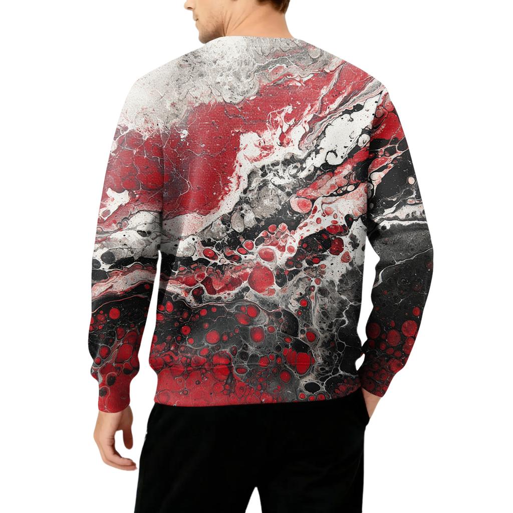 Men's Round Neck Fleece-Lined Thick Warm Sweatshirt