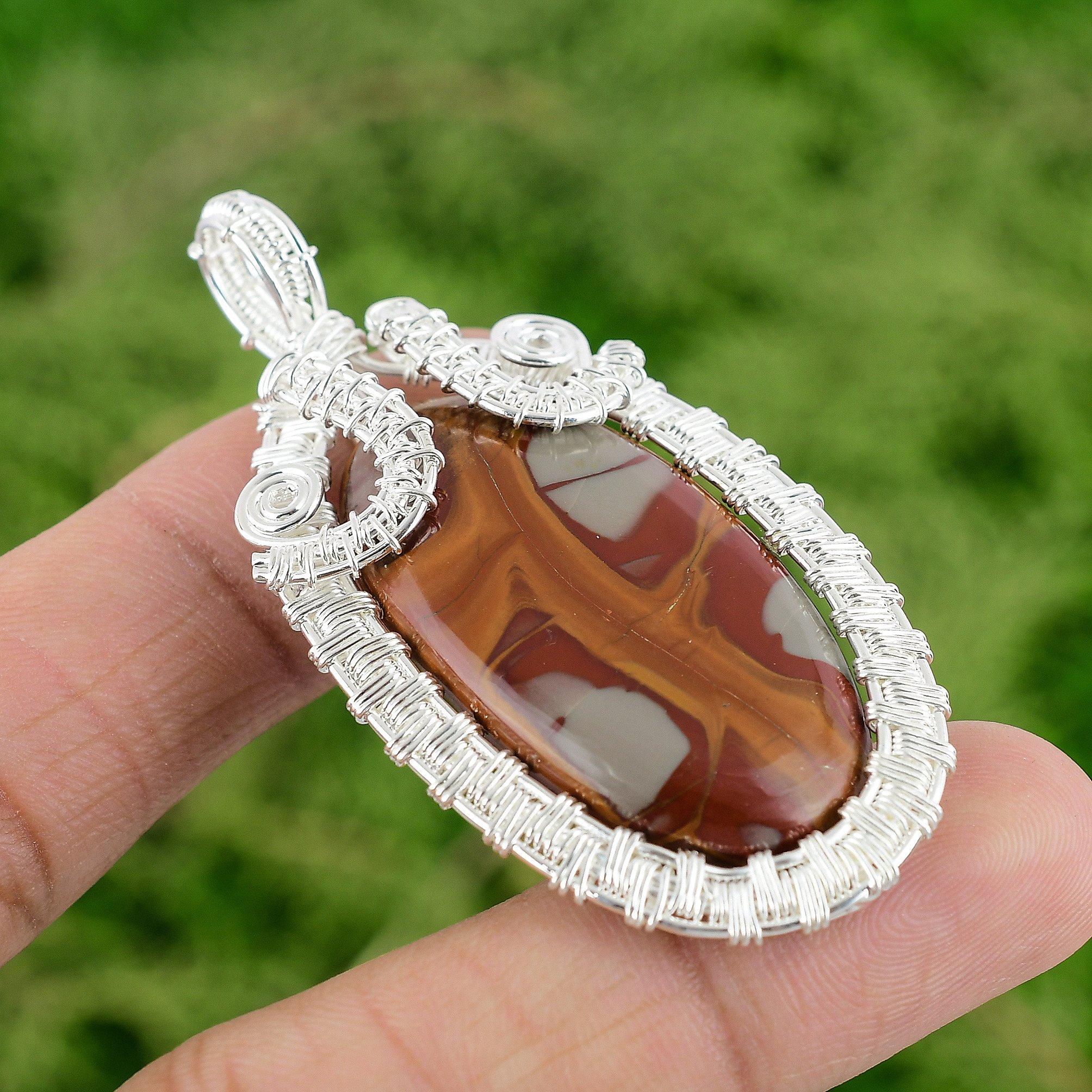 

Daughters Day Sale Sterling Silver Noreena Jasper Gemstone Wire Wrap New Pendant
