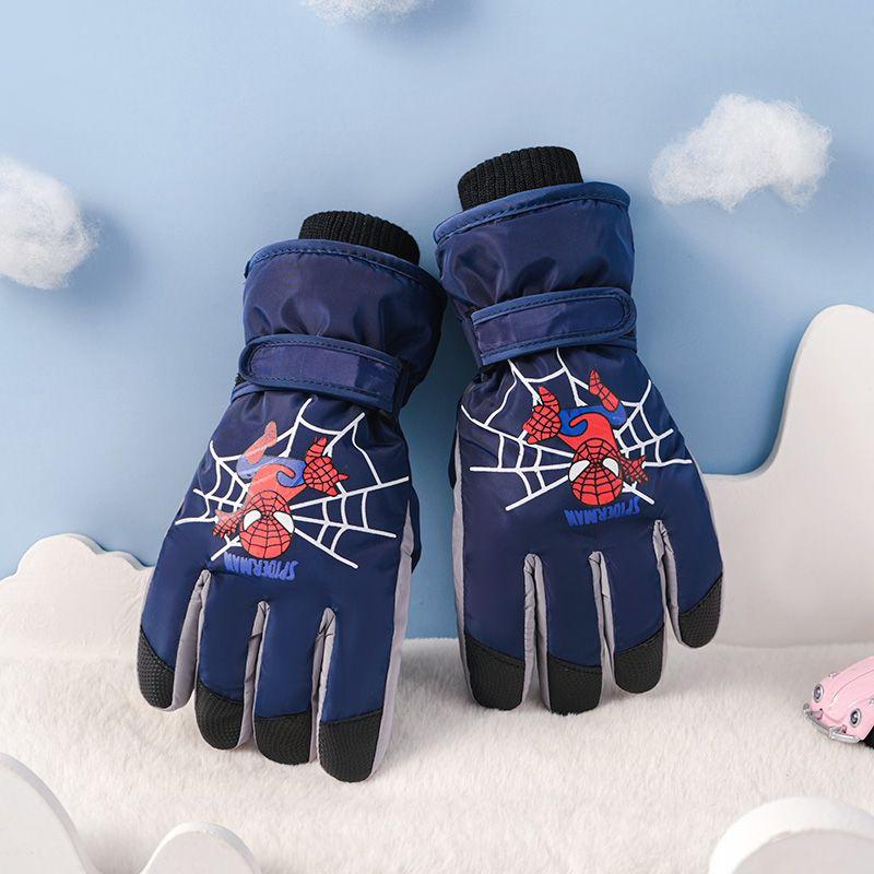 Spider-Man Winter Kinderhandschuhe Fleecegefüttert Warm Kinder Skihandschuhe Winddicht Kälteschutz Fahrradhandschuhe Kinder Geschenk Marvel