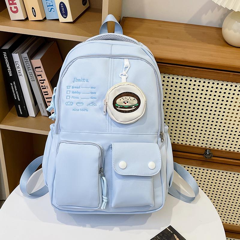 Japanese & Korean Style Large Capacity Color Block Backpack for High & Middle School Girls