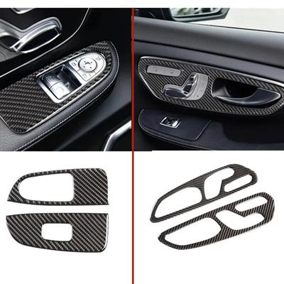 ABS vnitřní lišta z uhlíkových vláken Spínač zvedacího skla okna Flitry Rám pro Mercedes Benz V třída W447 V260 2015-