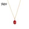 Talos Stone Pendant Necklace, Oval or Hexagonal Charm Geometric Necklace Gift for Her Wife Girlfriend
