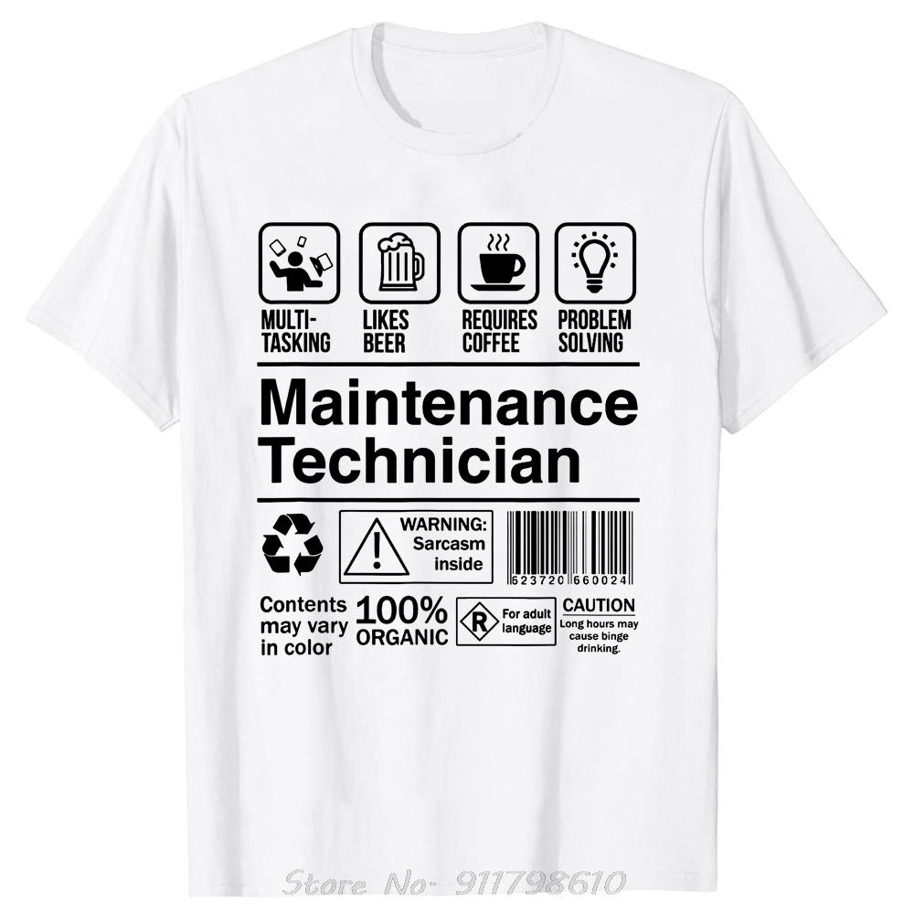 Funny Maintenance Worker Oversized T-shirt Mechanic Men's Clothing Harajuku Cotton Tshirt Slim Fit Eu Fashion Fitness T Shirt