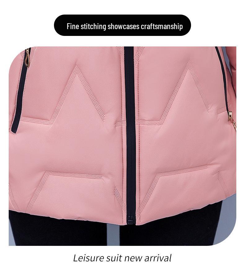 Jachetă de iarnă pentru femei din bumbac cu căptușeală din fleece 2024: Cald, Îngroșat, Stil Scurt pentru Anul Nou Vietnam