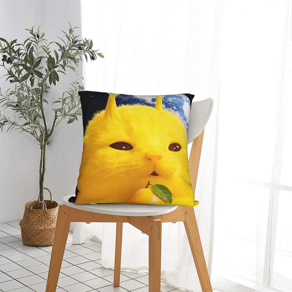 Pillow Cover Yellow Aliens Mango Cat Fashion Pillow Case For Sofa Home Decoration Pillowcases