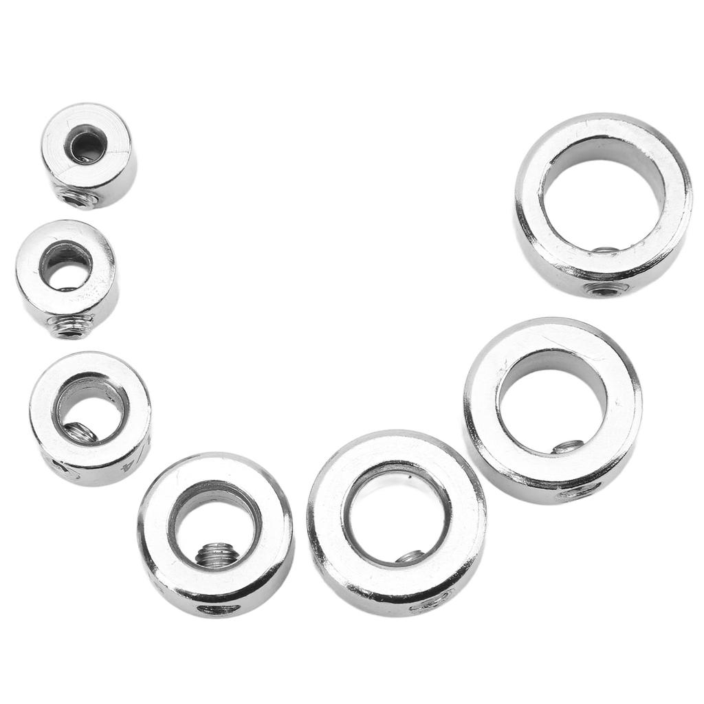 7PCS Twist Bit Stop Collar High Carbon Steel Woodworking Drilling Depth Limit Rings with Hex Wrench