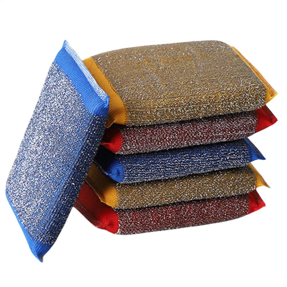 6pcs Scrub Sponges for Dishes Non-Scratch Washing Scrub Pads Reusable Dishwashing Scrub Sponge for Kitchen Household Cleaning