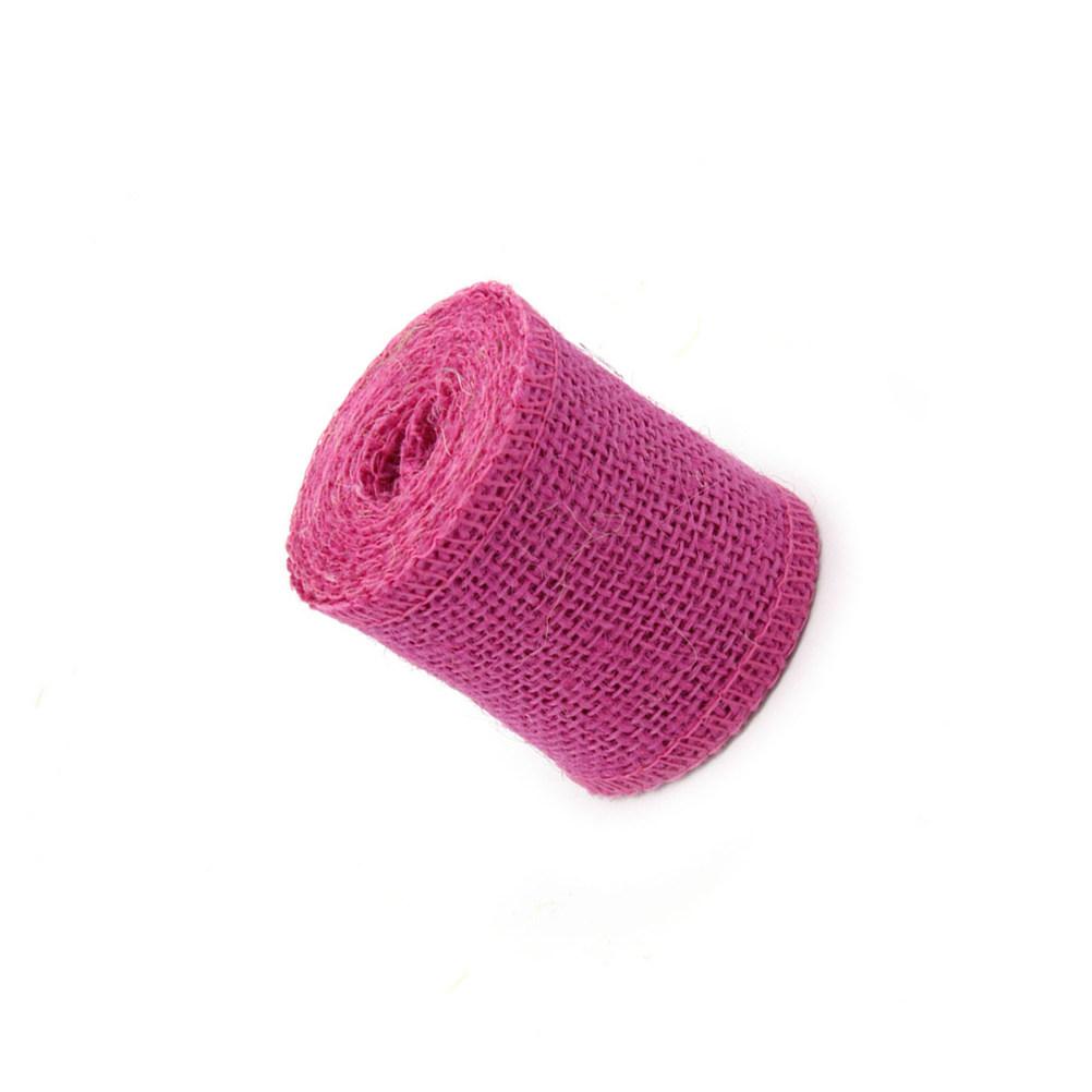 Purple Burlap Ribbon Roll Jute Material 2M Long 6Cm Wide Suitable for Christmas Wedding Craft Decoration Rustic Natural Texture красный