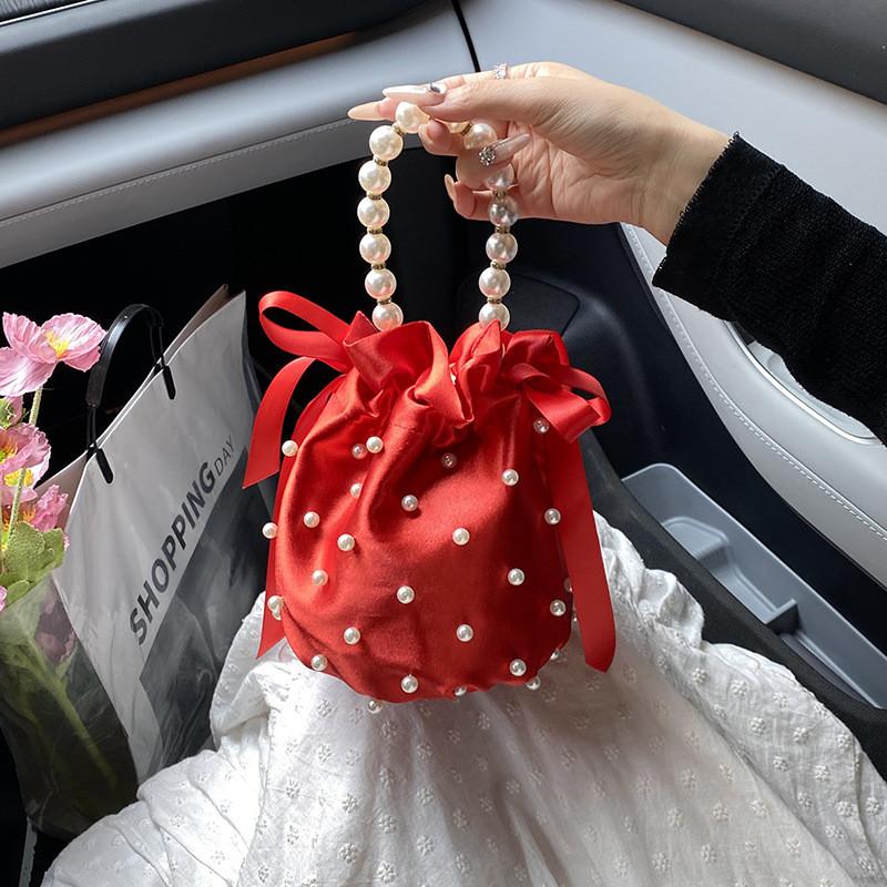 Small Fairy Bag Water Bucket Style With Pearl Detailing For Daily Use