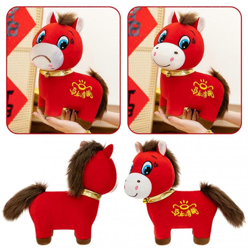 2026 Year of The Horses Plush, Funny Smiling/Crying Plushie Figurine, for Holiday Zodiac Gift Home Office Car Decors