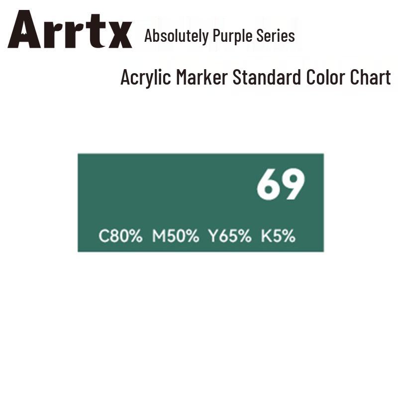 Arrtx Ataishi Akrylový marker s měkkým hrotem, Jeden kus, Absolutní fialová, Styl A/B, 30 barev, Voděodolný, Rychleschnoucí, Krycí.