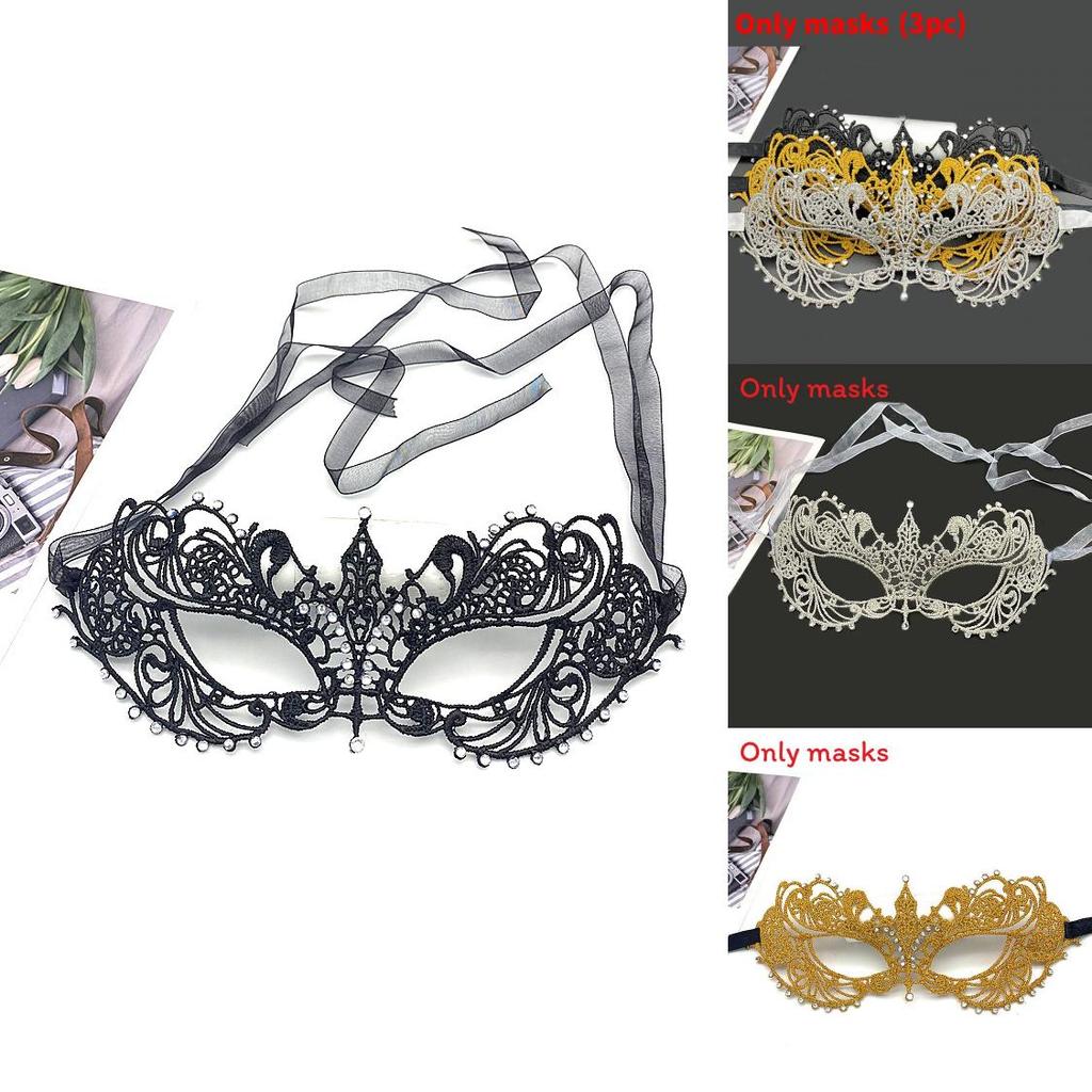 Make-up-Maske für Erwachsene mit Spitzendesign und Glitzerakzenten für Kostümpartys und Halloween-Veranstaltungen